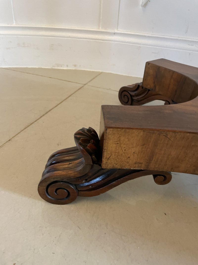 Antique Victorian Quality Carved Rosewood Card/Console Table - Image 14